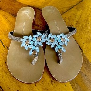 Giuseppe Zanotti crystal flip flops